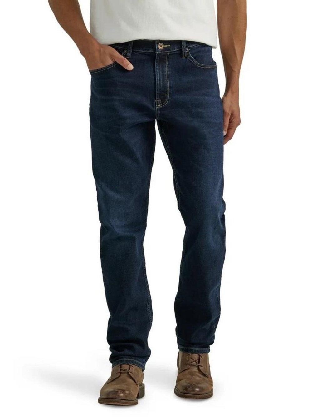 Wrangler athletic fit jeans - dark wash navy blue